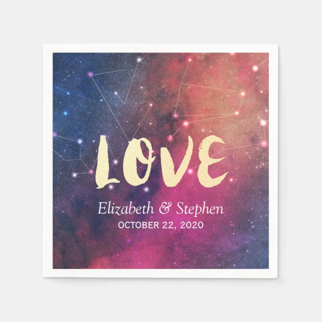 Guardanapo De Papel Constelações da nebulosa de estrelas elegantes do  (Frente)