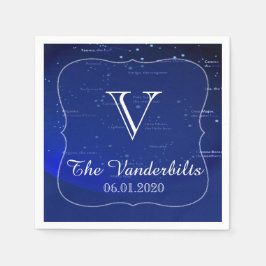 Guardanapo De Papel Constelações de Napkin Azul