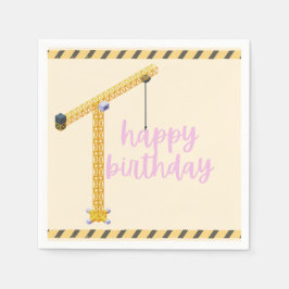 Guardanapo De Papel Construction Birthday Napkins