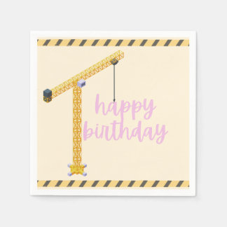 Guardanapo De Papel Construction Birthday Napkins