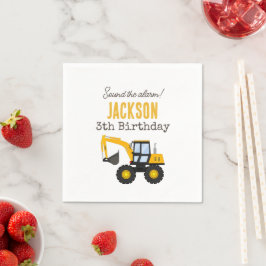 Guardanapo De Papel Construction Truck Birthday | Personalized Décor