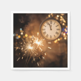 Guardanapo De Papel Contagem Regressiva de Ano Novo Com Sparklers
