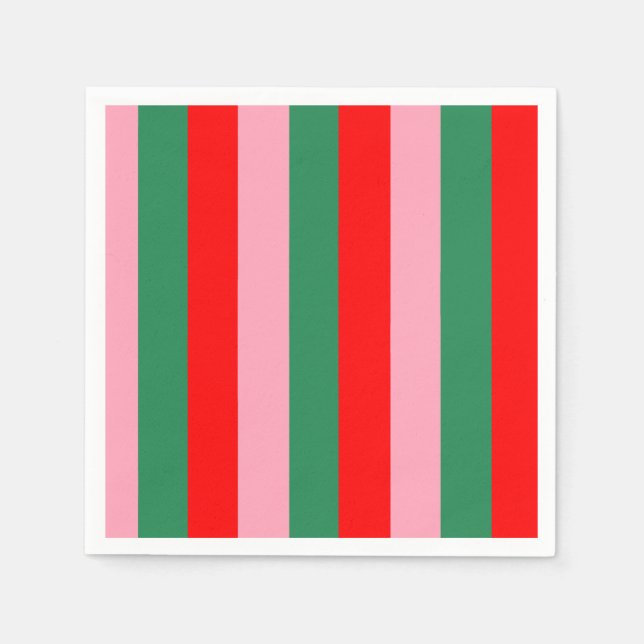 Guardanapo De Papel Contemporary Christmas Stripes  (Frente)