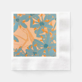 Guardanapo De Papel Contemporary Leaf Design in Peach 