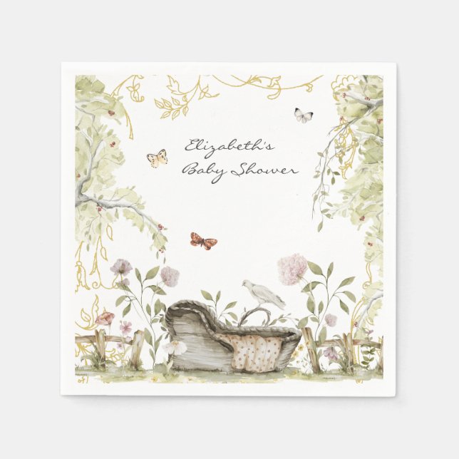Guardanapo De Papel Conto de Fadas | Chuvada Florestal Baby Shower (Frente)