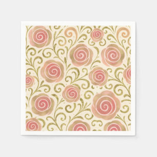 Guardanapo De Papel Conto de Fadas Rosa e Dourado Princesa Rosas