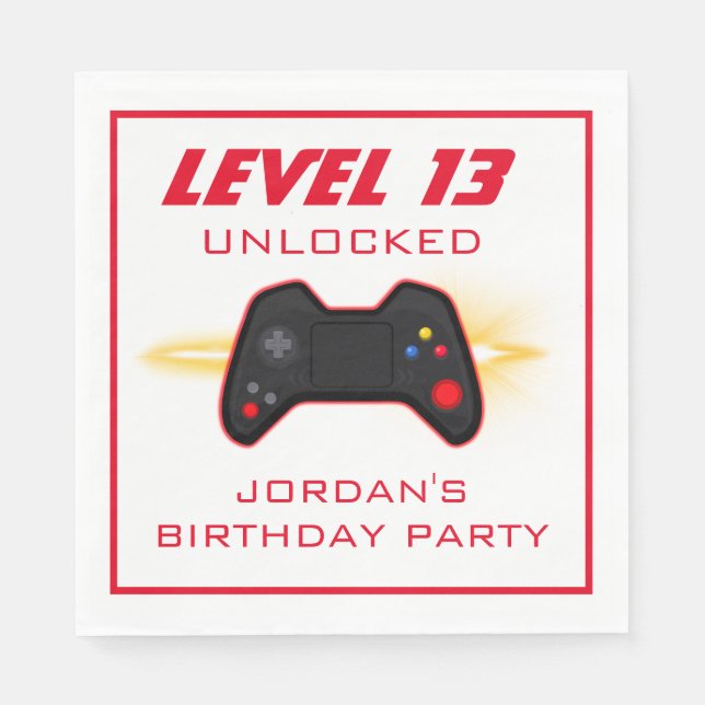 Guardanapo De Papel Controlador Vermelho de Jogo de Vídeo (Frente)