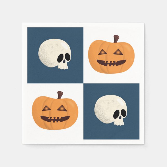 Guardanapo De Papel Controlo de Skulls e de Pumpkins (Frente)