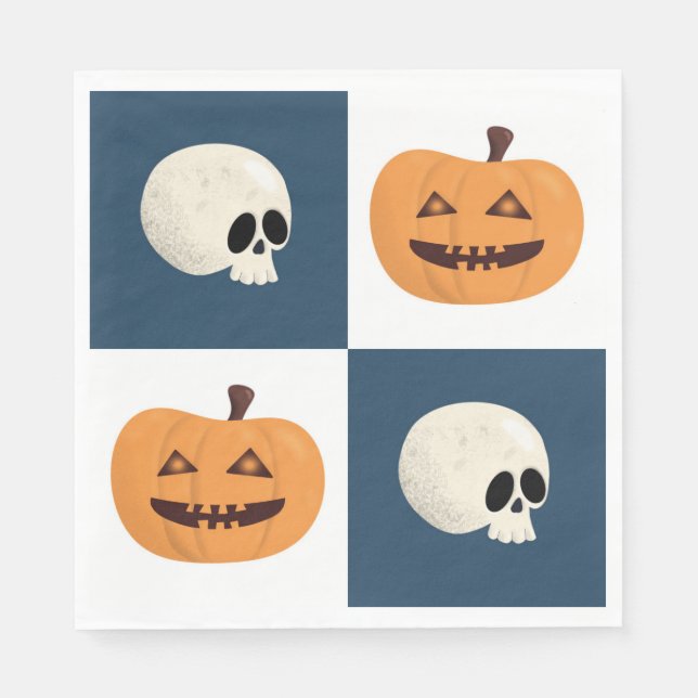 Guardanapo De Papel Controlo de Skulls e de Pumpkins (Frente)