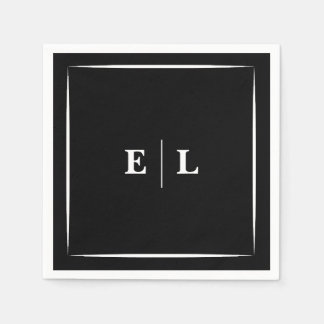 Guardanapo De Papel Convidados de Casamento Personalizados Preto e Bra