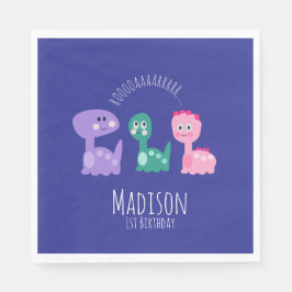 Guardanapo De Papel Convite Colorido à Festa de aniversário de Dinossa