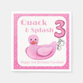 Guardanapo De Papel Convite de Aniversário de 3 anos do Pato Quack e S