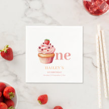 Convite de Aniversário de Cupcake, 1º Aniversário 