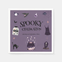 Guardanapo De Papel Convite de aniversário de Halloween de bruxa Spook