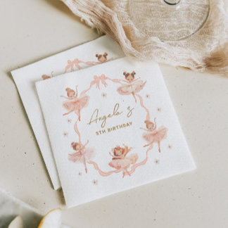 Guardanapo De Papel Convite de aniversário para Ballerinas Cute