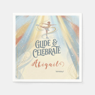Guardanapo De Papel Convite de Aniversário para Patinação no Gelo no I