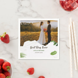 Guardanapo De Papel Convite de Casamento Tropical Romântico