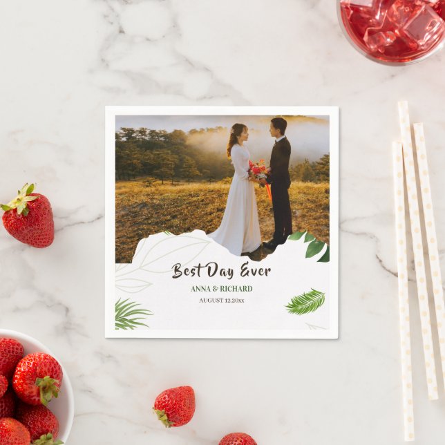 Guardanapo De Papel Convite de Casamento Tropical Romântico (Insitu)