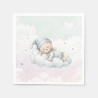 Guardanapo De Papel Convite de Chá de Bebê Urso Teddy Vintage