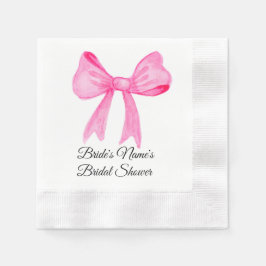 Guardanapo De Papel Convite de Chá de Noiva Rosa com Laço Rosa Bonito