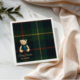 Guardanapo De Papel Convite de Chás de Bebê Urso Teddy Luxuoso Chic