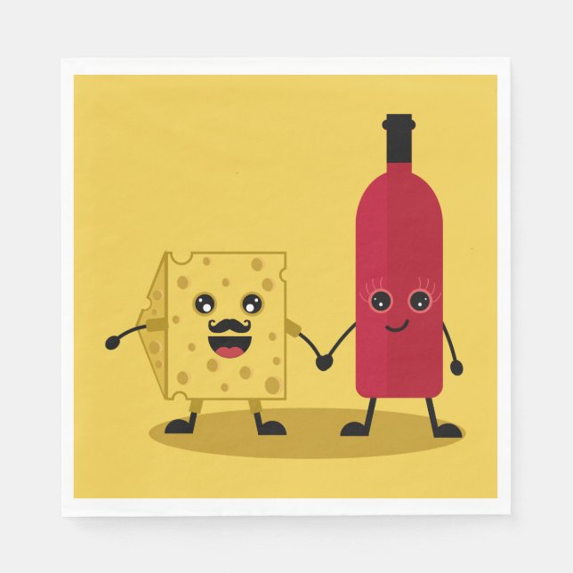 Guardanapo De Papel Convite de festas De Vinho E Queijo (Frente)