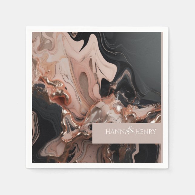 Guardanapo De Papel Convite elegante de textura esbelta Marble (Frente)