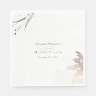 Guardanapo De Papel Convite para Branch e Aquarela Floral Minimalista