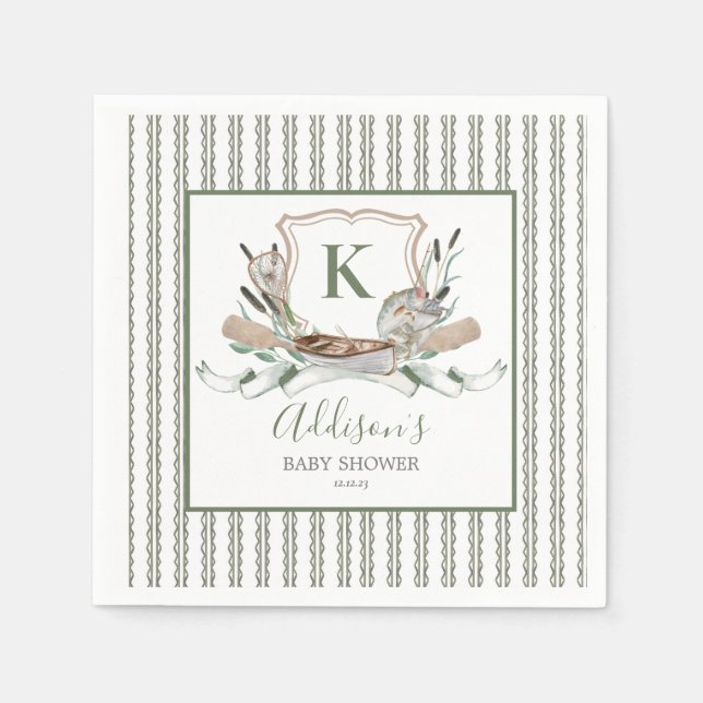 Guardanapo De Papel Convite para Chá de fraldas de peixe (Frente)