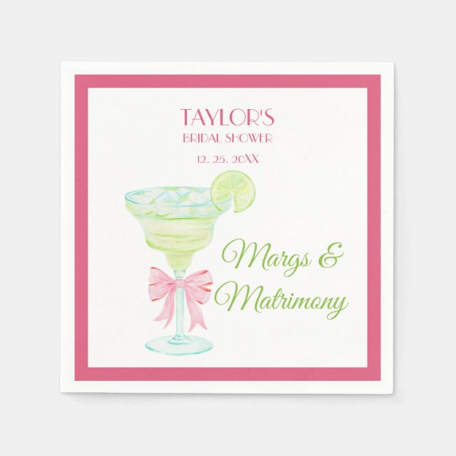 Guardanapo De Papel Convite para chá de noiva Margs & Matrimony (Frente)