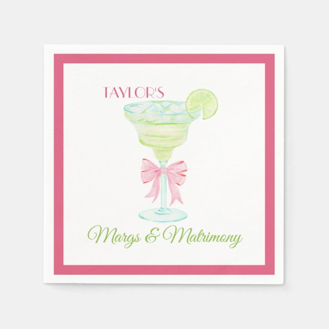Guardanapo De Papel Convite para chá de noiva Margs & Matrimony (Frente)