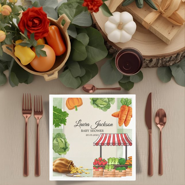 Guardanapo De Papel Convite para Chás de fraldas do Mercado de Agricul (Criador carregado)