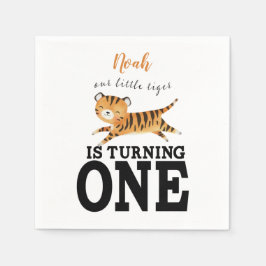 Guardanapo De Papel Convite para primeiros aniversarios de Tigre Selva