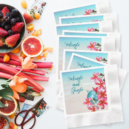 Guardanapo De Papel Convites do Partido de Férias de Praia da Tropical