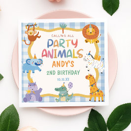 Guardanapo De Papel Convocando Todos os Animais da Festa de Aniversári