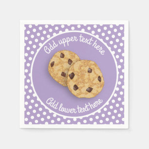 Guardanapo De Papel Cookie fundo de bolinhas com tema próprio texto pe