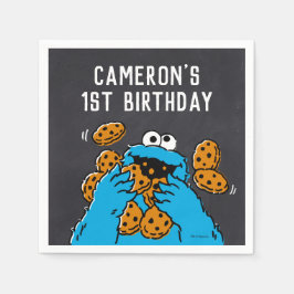 Guardanapo De Papel Cookie Monster Birthday Chalkboard