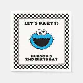 Guardanapo De Papel Cookie Monster Checkerboard Birthday