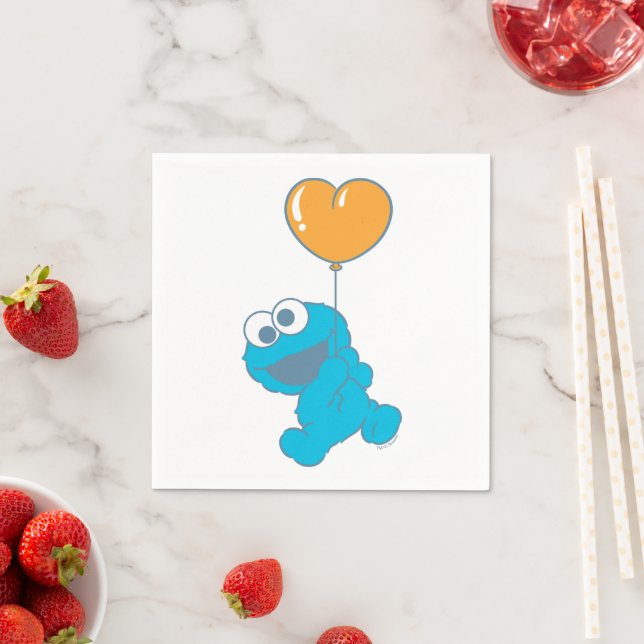 Guardanapo De Papel Cookie Monster Heart Balloon (Insitu)