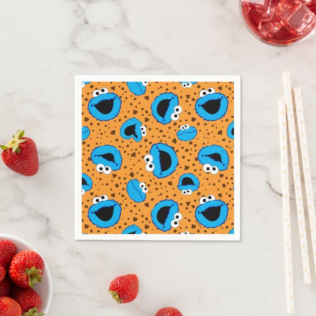 Guardanapo De Papel Cookie Monster no padrão de biscoito (Insitu)