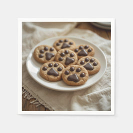 Guardanapo De Papel Cookies de Pawprint de Chocolate