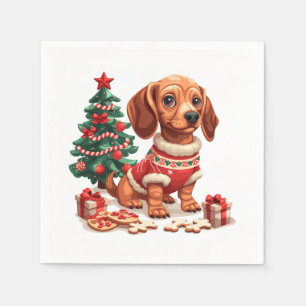 Guardanapo De Papel Cookies Feriados de Cão de Natal