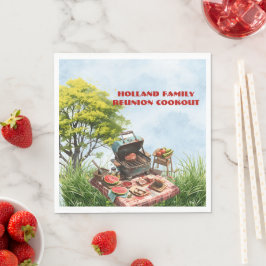 Guardanapo De Papel Cookout de Reunião Familiar no Papel Napkin