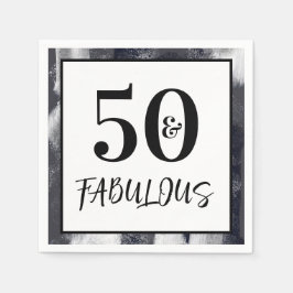 Guardanapo De Papel Cool Black and white 50 and Fabulous Birthday