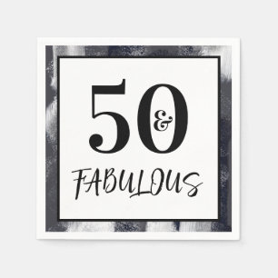 Guardanapo De Papel Cool Black and white 50 and Fabulous Birthday