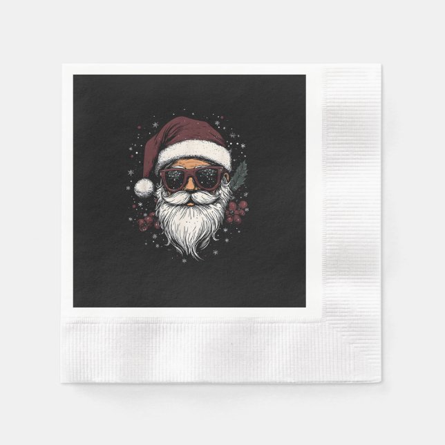 Guardanapo De Papel Cool Santa with Sunglasses Christmas (Frente)