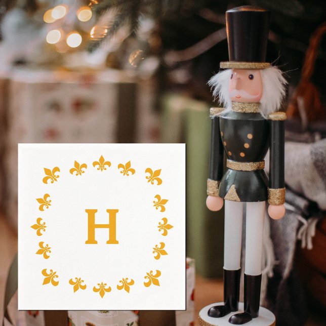 Guardanapo De Papel Coordenada do monograma do quebra-nozes Fleur de L (Criador carregado)