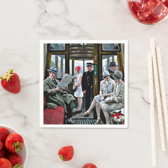 Guardanapo De Papel Copenhagen Tram, famosa pintura, (Insitu)