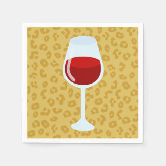 Guardanapo De Papel Copo de Vinho com Estampa de Leopardo