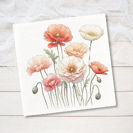 Guardanapo De Papel Cópulas Aquarelas Laranja Flor Flor Laranja Coquet
